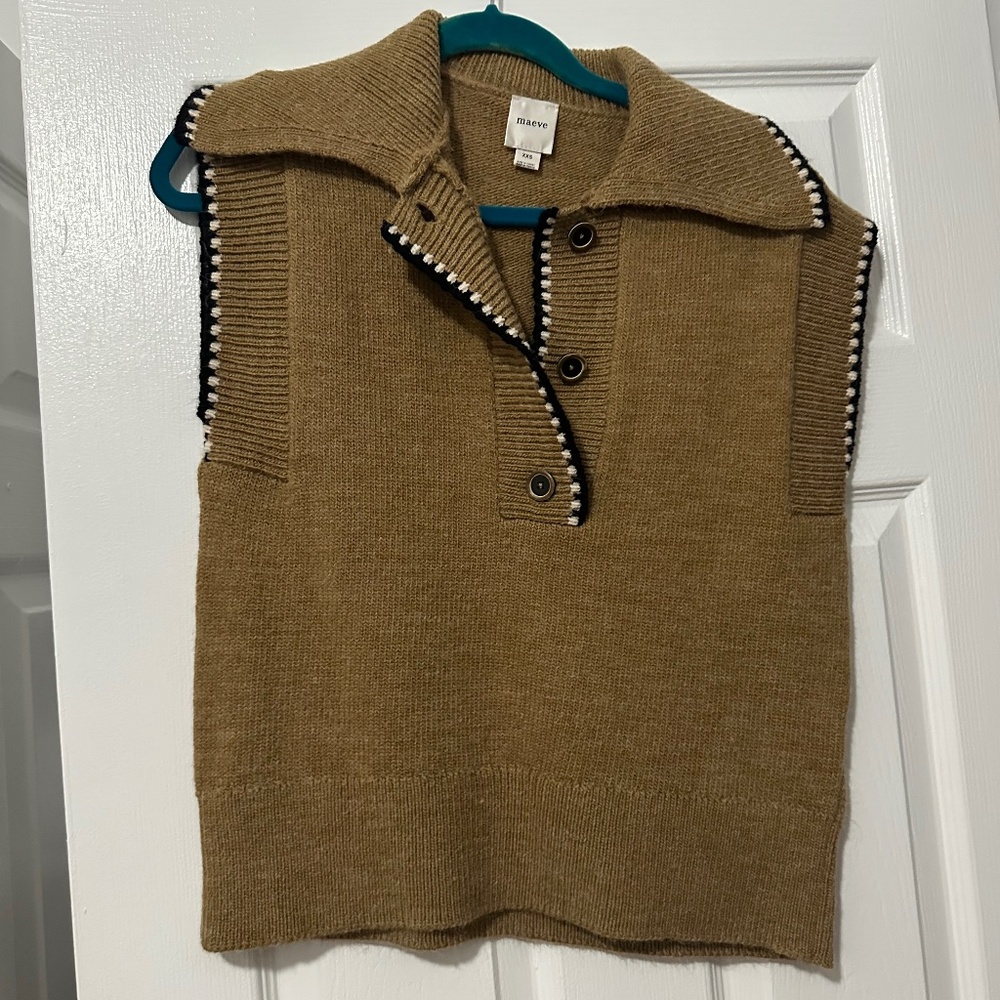 Maeve Collar Stitched Sweater Vest